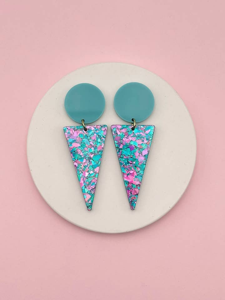 Joséphine Ohrringe – Grün mit Glitzereffekt für den Großhandel von Studio Annette