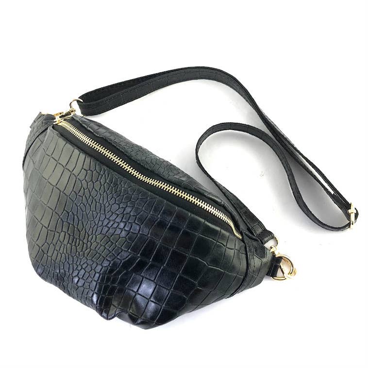 MILANO AMOUR - Wholesale Belt Bag - Women's - BASIKO MAT CROCO FANNY PACK3