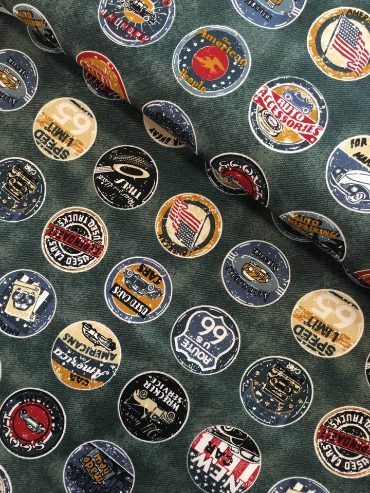 AP52808-1D - VINTAGE ROUTE 66 - 85% katoen + 15% linnen voor wholesale door Artiq Textiles