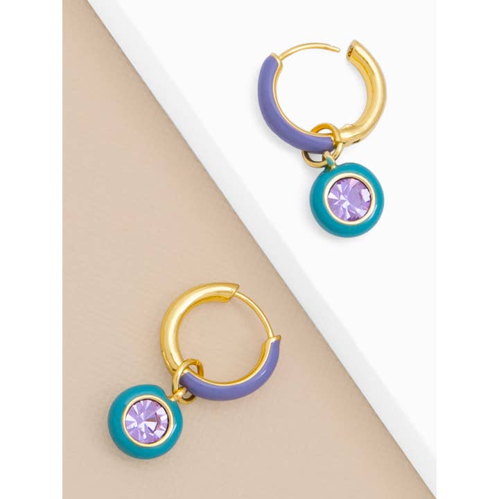 ZENZII Jewelry - Wholesale Dangle Earrings - 2-in-1 Enamel and Crystal Drop Earring