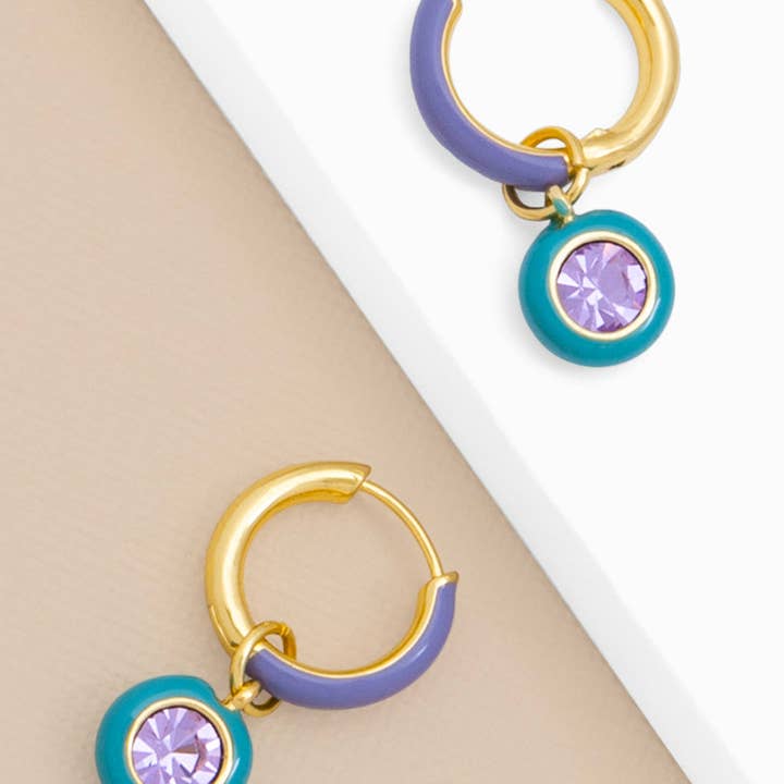 ZENZII Jewelry - Wholesale Dangle Earrings - 2-in-1 Enamel and Crystal Drop Earring5