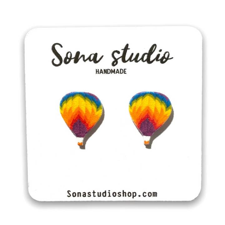 Sona Studio - Wholesale Stud/Post Earrings - Hot Air Balloon Earrings