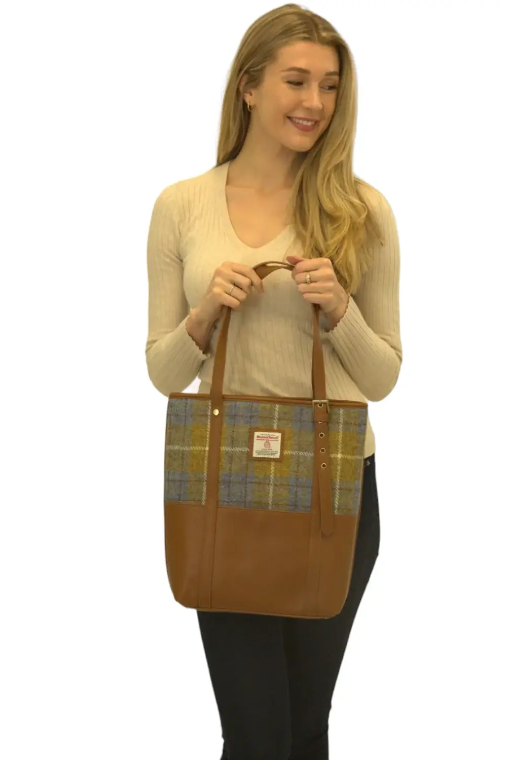 Patrick King Woollen Company - Wholesale Tote Bag - Unisex - Harris Tweed Large Tote - Light Brown2