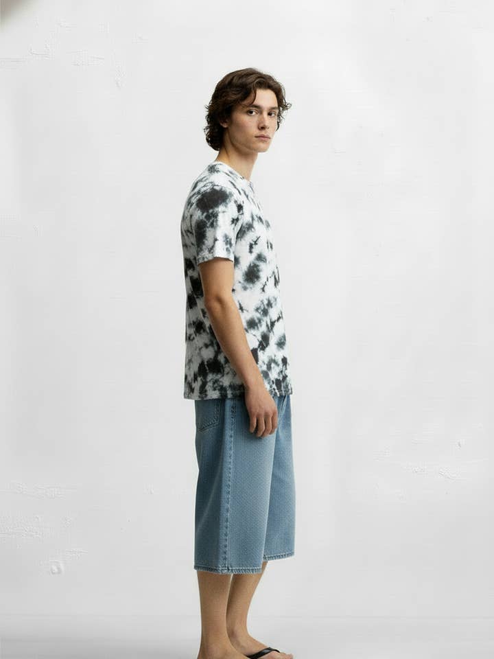 WHITE Men's Tie Dye Printed T-Shirts for wholesale on Faire1