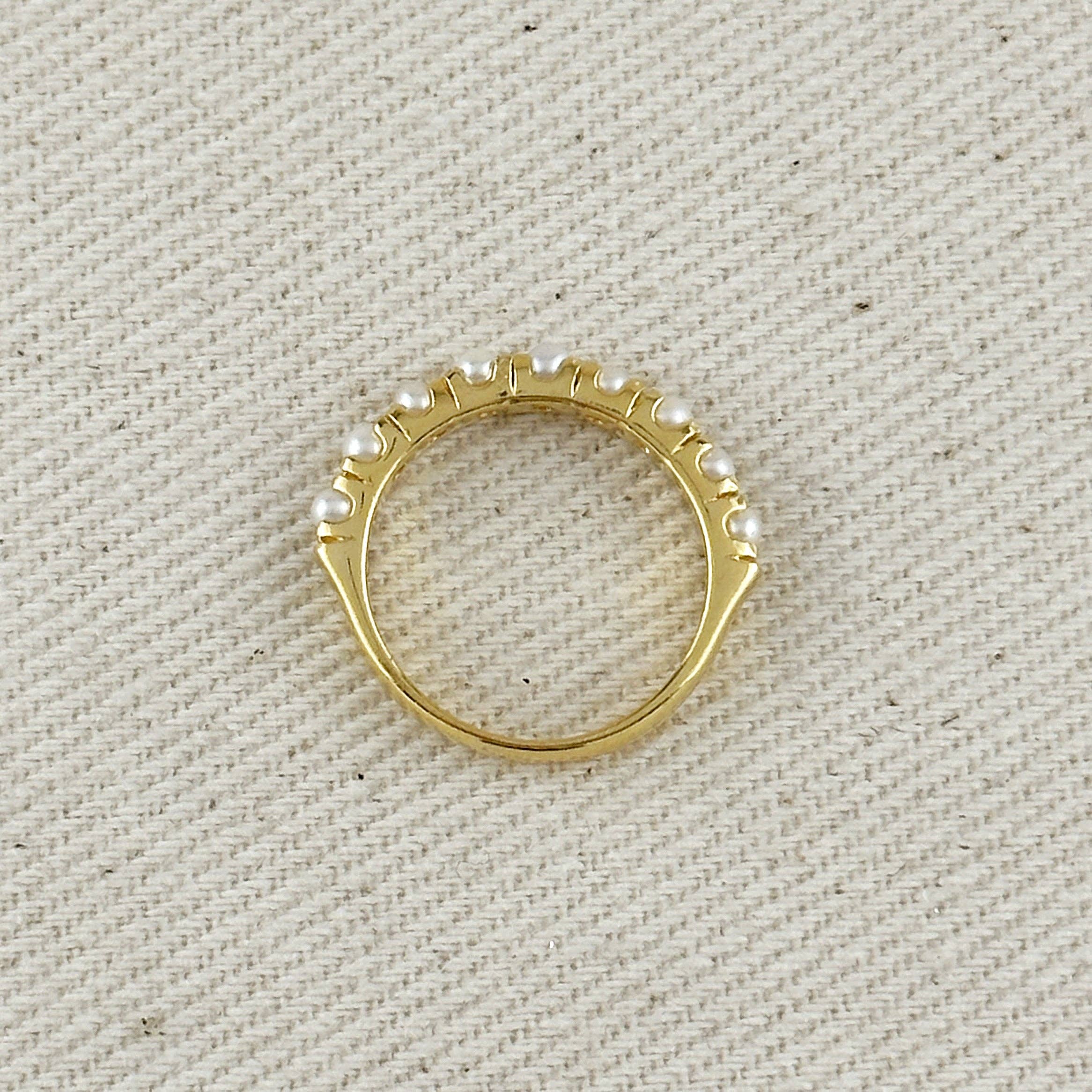 GoldFi - Wholesale Band/Stacked Ring - 18k Gold Filled Fresh Water Pearl Band Ring7