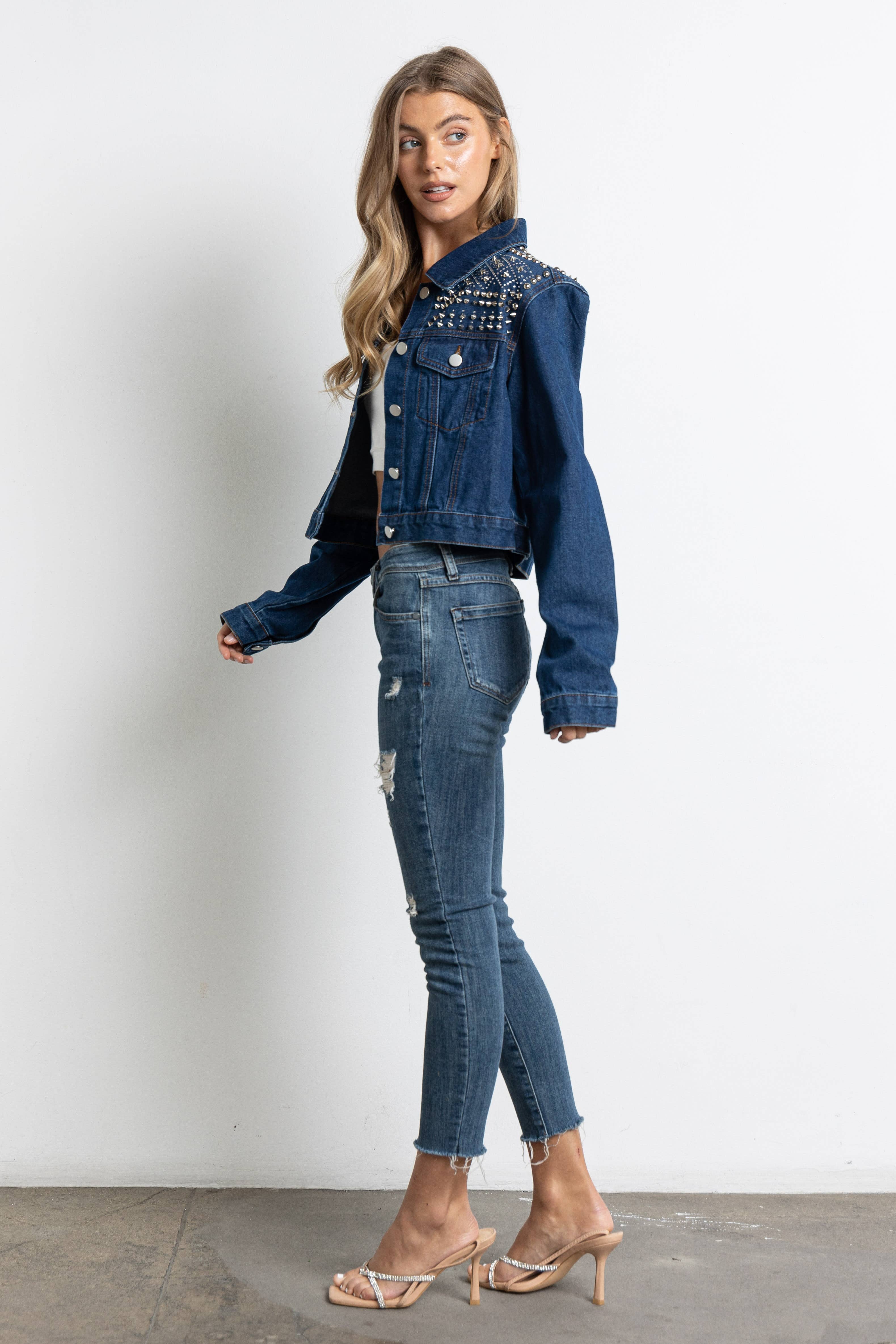 KIWI – Casaco de ganga - Mulher por atacado – J2187 Casaco Ganga Embelezada10