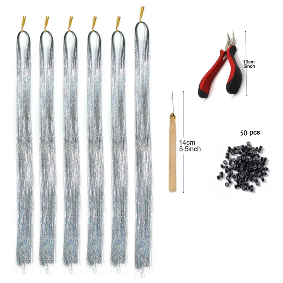 AK Brand - Vente Extensions de cheveux - Kit de Tinsels Étincelants pour Extensions de Cheveux22