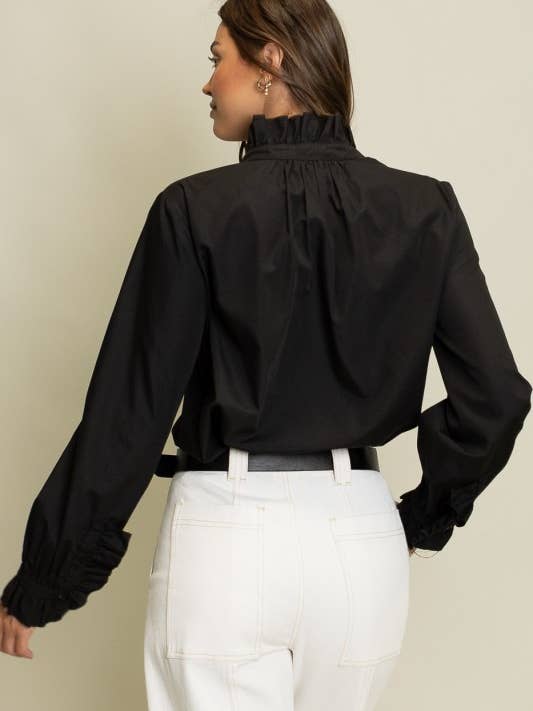 Heyson - Wholesale Blouse - Women's - LT1100_B Ruffled Detail Button-Up Blouse4