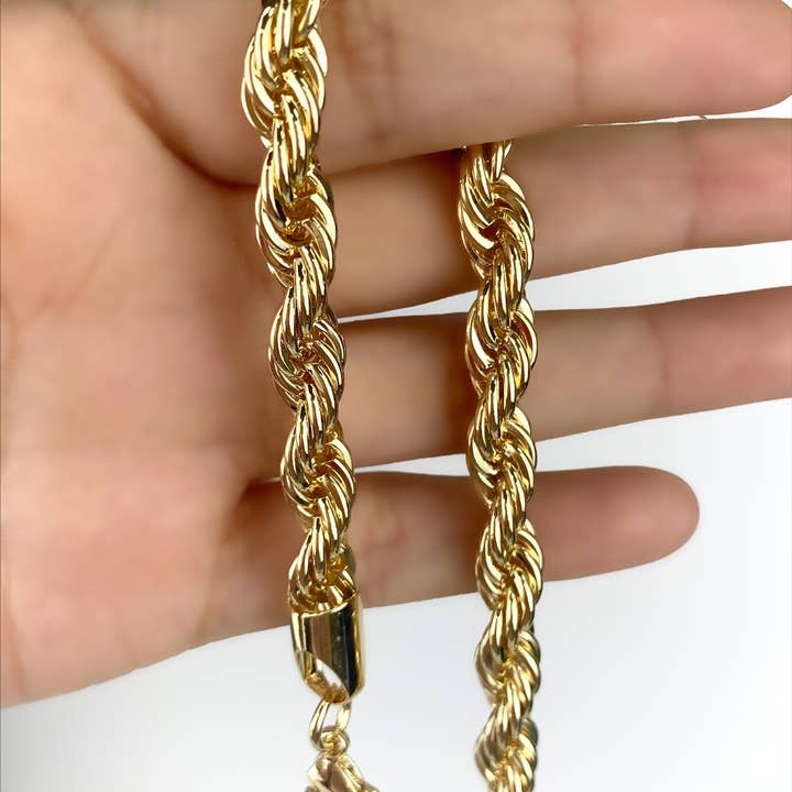 DIJU Jewelry - Wholesale Link & Chain Necklace - 18k Gold Filled 7mm Thickness Rope Link Chain Chokers Wholes7
