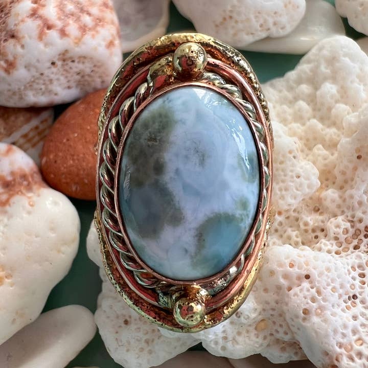 Calming Larimar Ring for wholesale by LilyGirl Jewelry