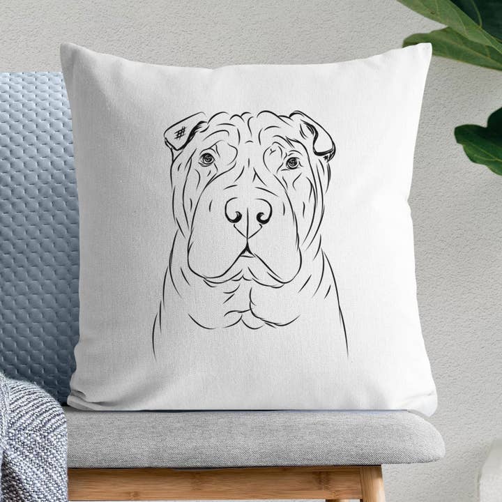 Sharpy the Shar Pei - Throw Pillow Cover for wholesale by Inkopious