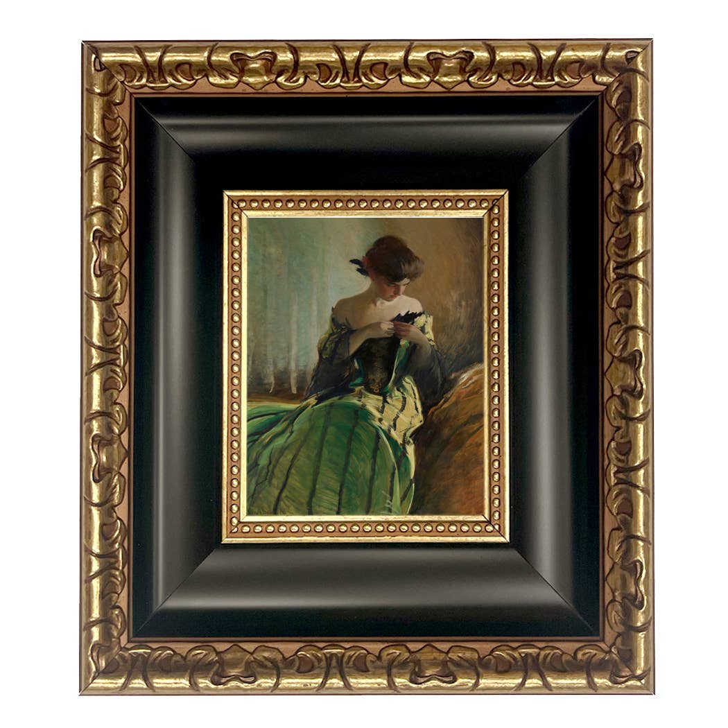 Madison Bay Co. - Historical Home Decor Reproductions - Vendita all'ingrosso Stampa artistica - Stampa su Tela Vintage di Donna in Abito Nero e Verde27