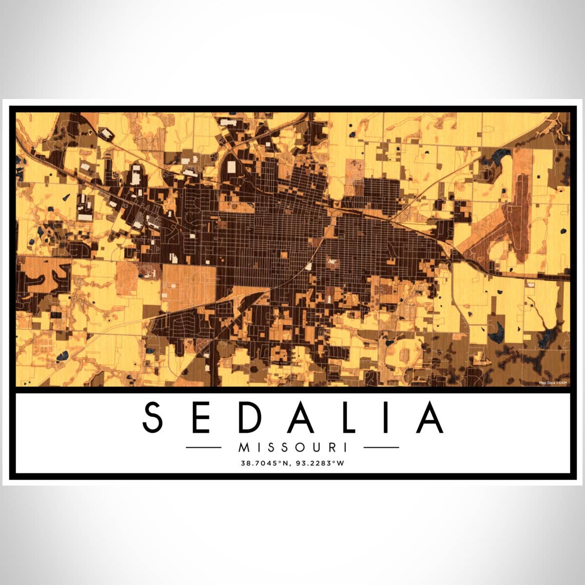 JACE.design - Wholesale Art Print - Sedalia MO Map Print Ember2