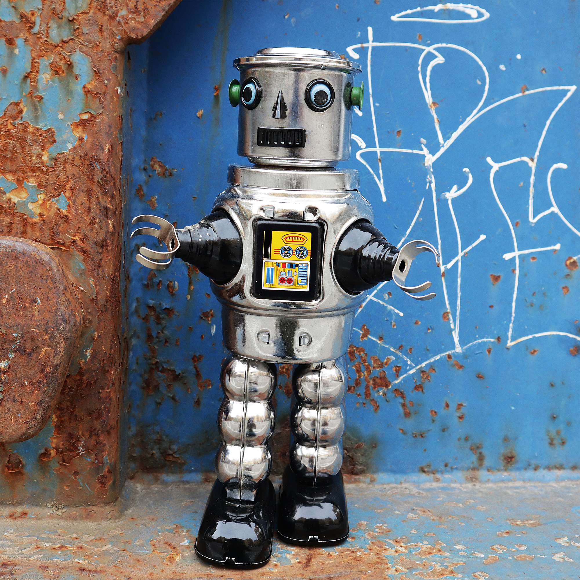 Tribal Trade GmbH - Wholesale Decorative Figurine - Robot Mechanical Roby Robot silver tin robot5