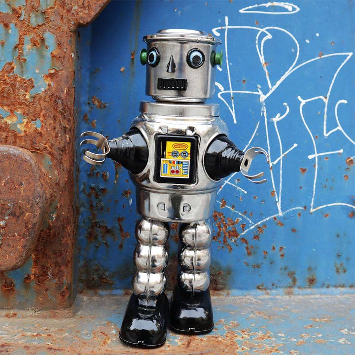 Tribal Trade GmbH - Wholesale Decorative Figurine - Robot Mechanical Roby Robot silver tin robot5