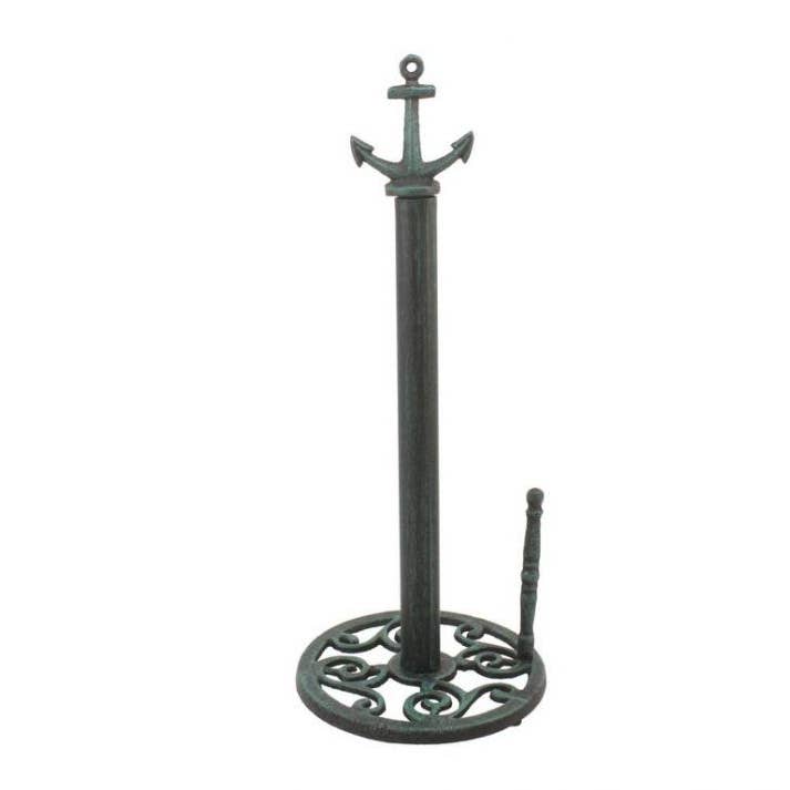 Seaworn Blue Gietijzeren Anker Papieren Handdoekhouder 16" voor wholesale door Hampton Nautical