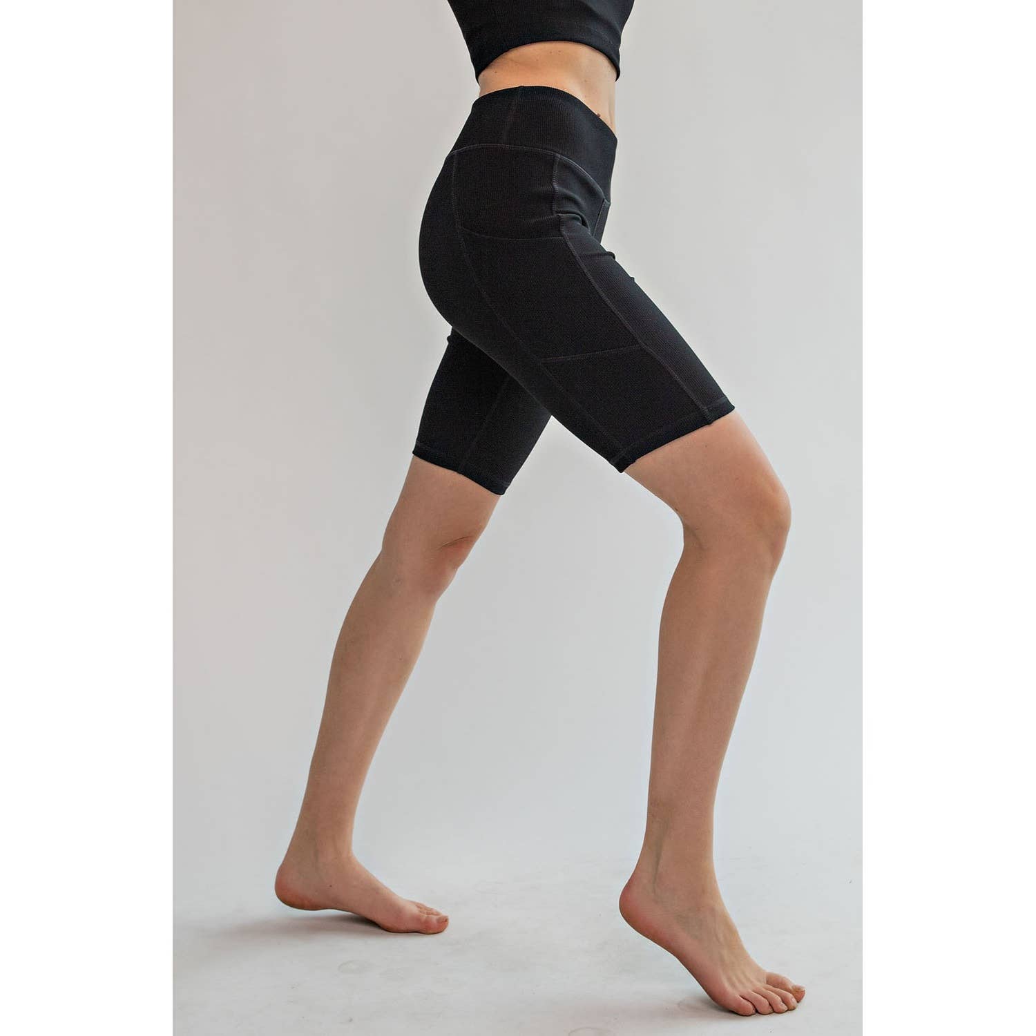 Rae Mode - Wholesale Athletic Shorts - Women's - NYLON RIB BIKER PANTS WITH SIDE POCKETS19