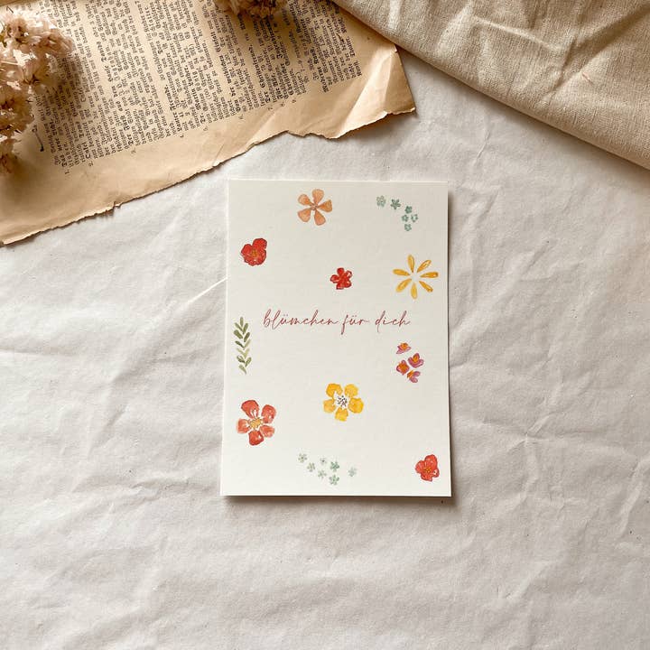 Postkarte "Blümchen für dich" für den Großhandel von samesjournal