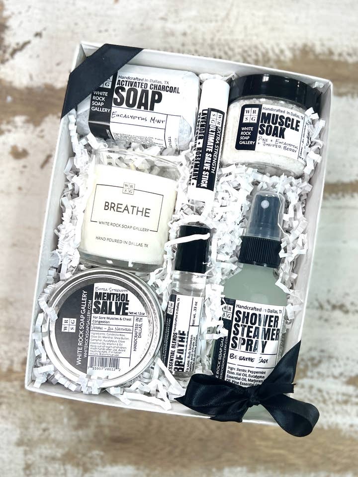 Coffret cadeau Breathe Easy pour la vente par White Rock Soap Gallery
