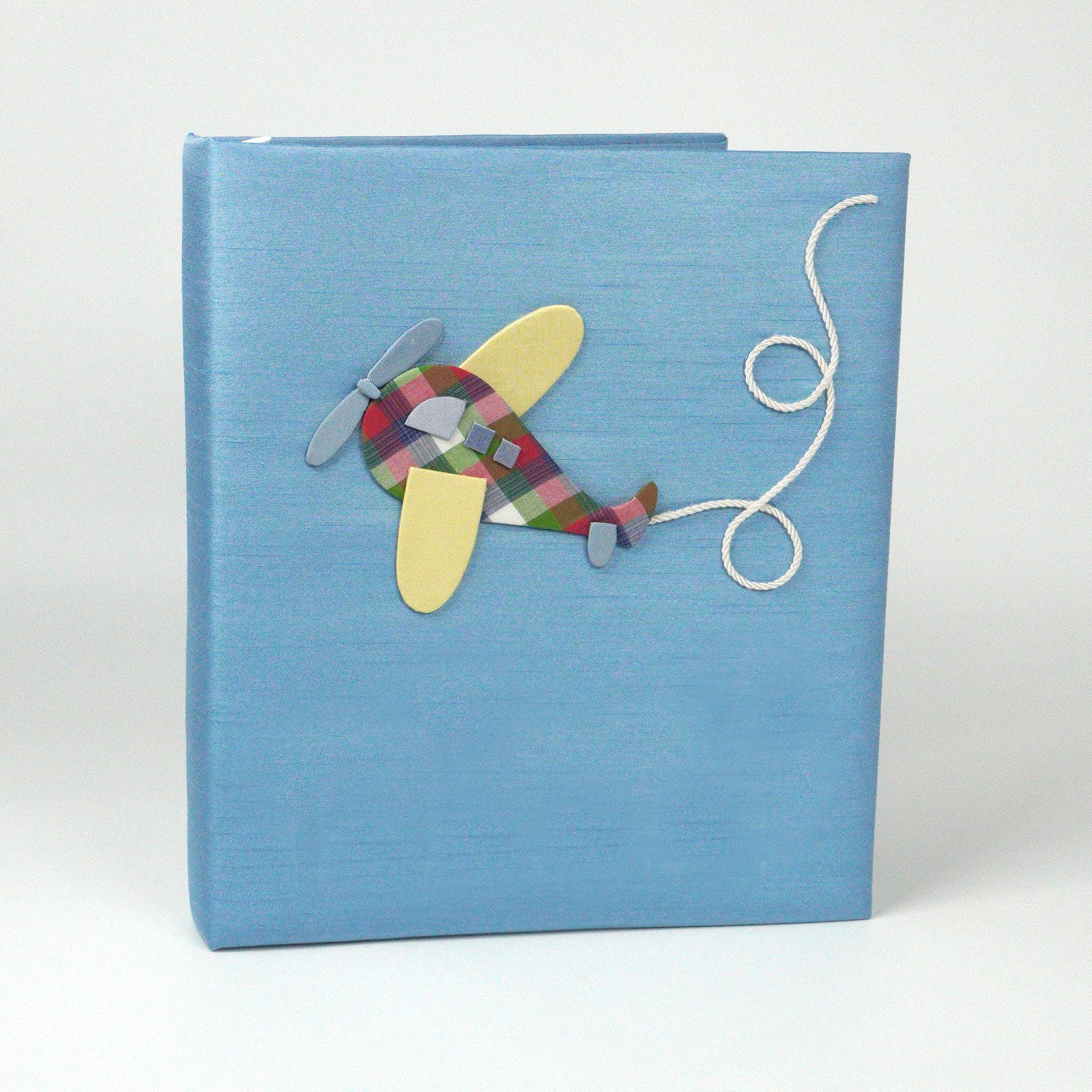 MARCELA - Wholesale Memory Book - Kids & Baby - Baby Memory Book- Airplane on Shantung4