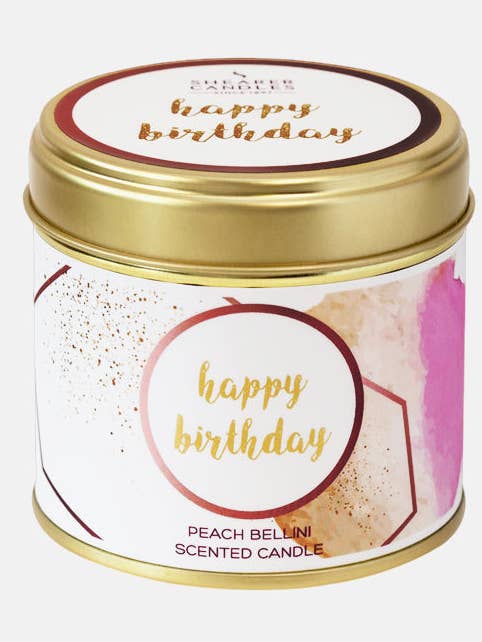 Happy Birthday Large Scented Tin Candle for wholesale by Shearer Candles