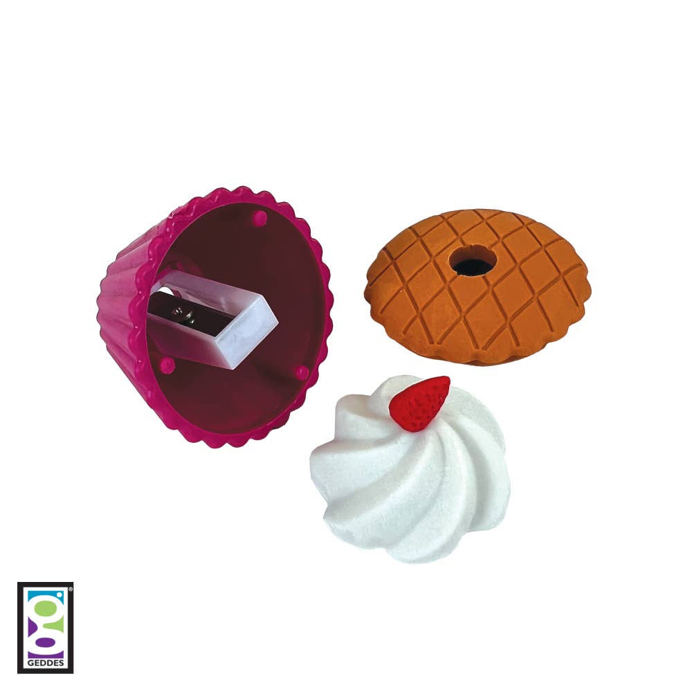 Geddes - Wholesale Pencil Sharpener - Cupcake Shoppe Scented Eraser/sharpener 24/ds5