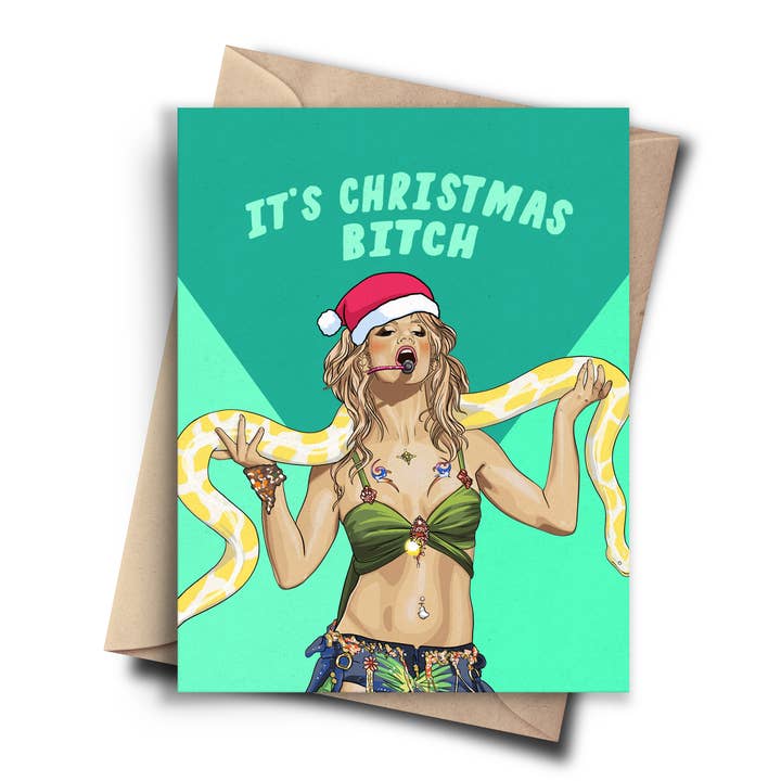Pop Cult Paper - Wholesale Christmas Card - It's Christmas Bitch - Britney Spears Funny Christmas Card