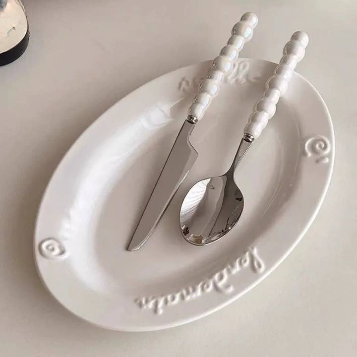 Otterware - Wholesale Cutlery set - Elegant Pearl Ceramic Handle Stainless Steel Flatware14