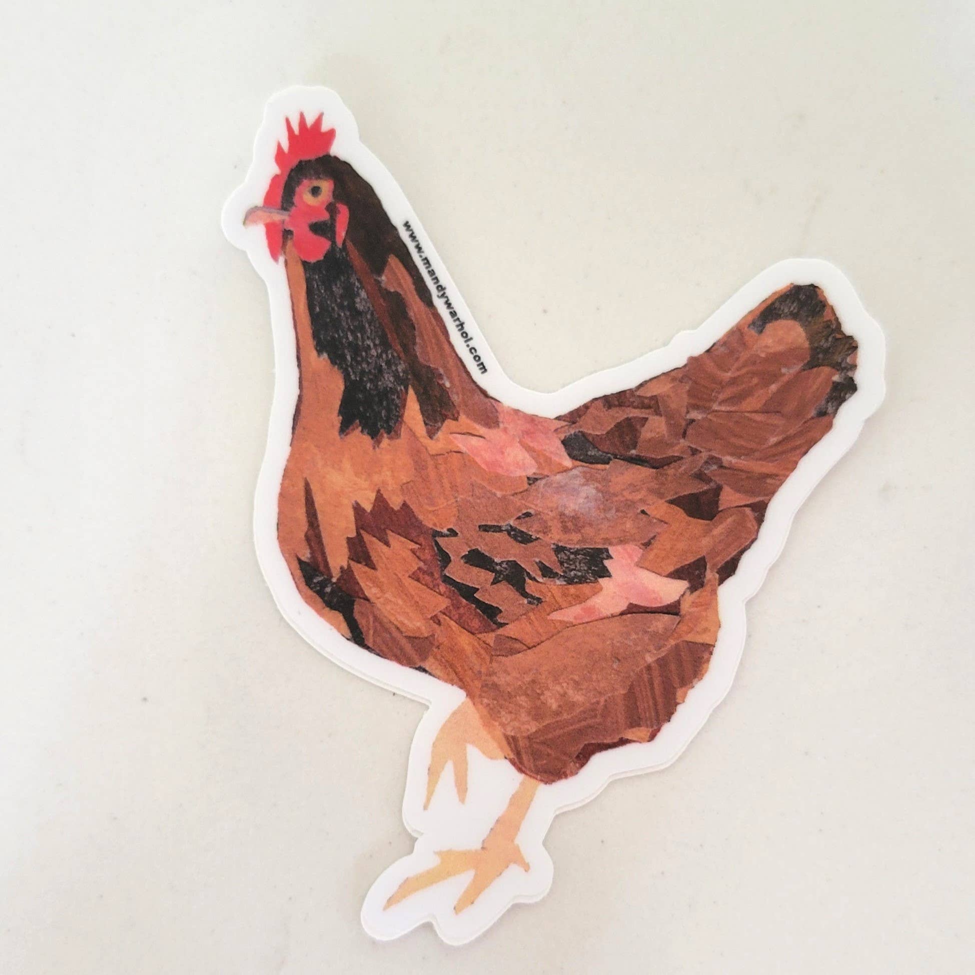 Mandy Warhol Fine Art - Wholesale Sticker - Rhode Island Red Hen Vinyl Sticker1