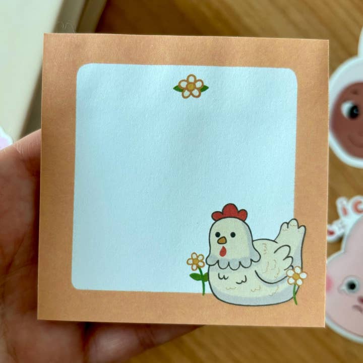 Cute Chicken Themed Note Pad for wholesale by Drawn by Ang