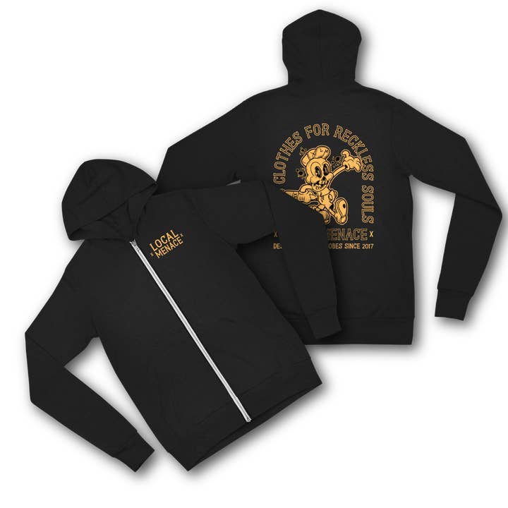 Dumb Clothes for Reckless Souls Zip Up Hoodie for wholesale by Local Menace