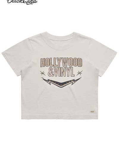 T-shirt court à paillettes Rock N Roll Bling Bling Hollywood & Vinyl pour la vente par Black Cake Clothing