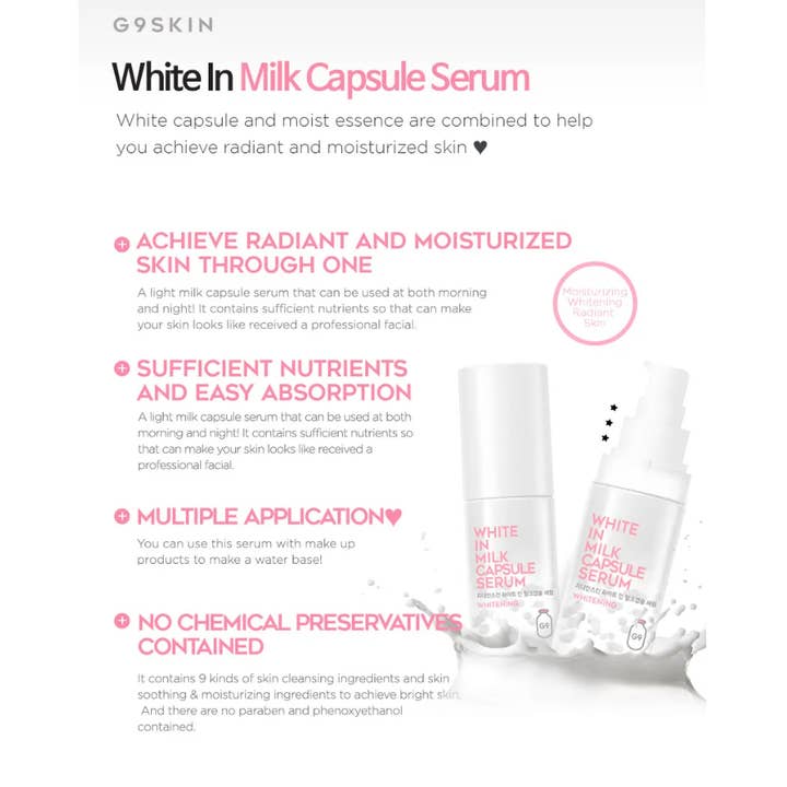 Best Beauty Group - Wholesale Facial Serum/Concentrate - G9 White In Milk Capsule Brightening Anti-Wrinkle Serum 4