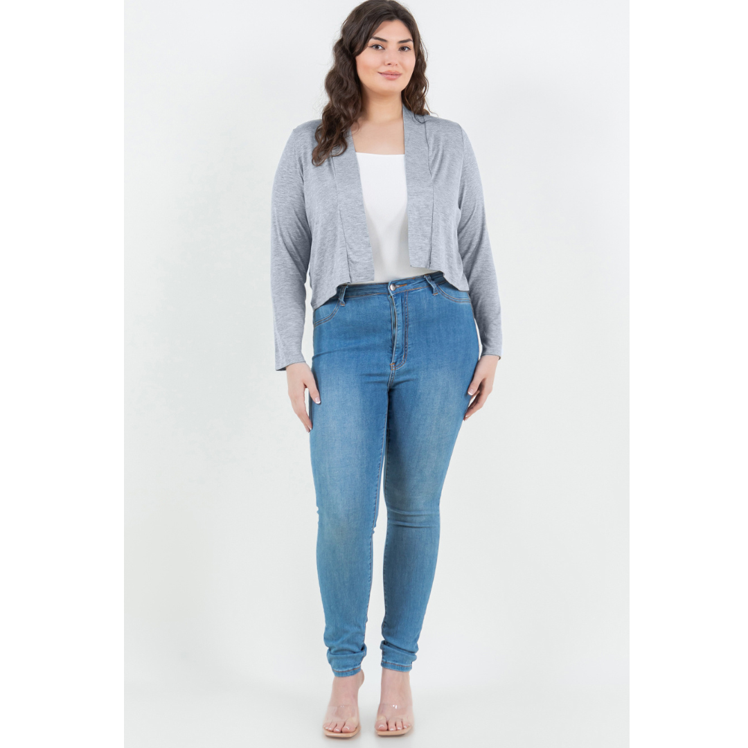 Azules Clothing – Großhandel Strickjacke – Damen – Langärmelige Strickjacke in Übergröße mit kurzem Schnitt5