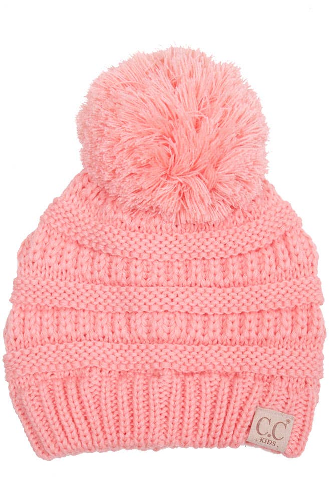 Hana - Wholesale Beanie - Kids - C.C Kids Solid Knit Pom Beanie14