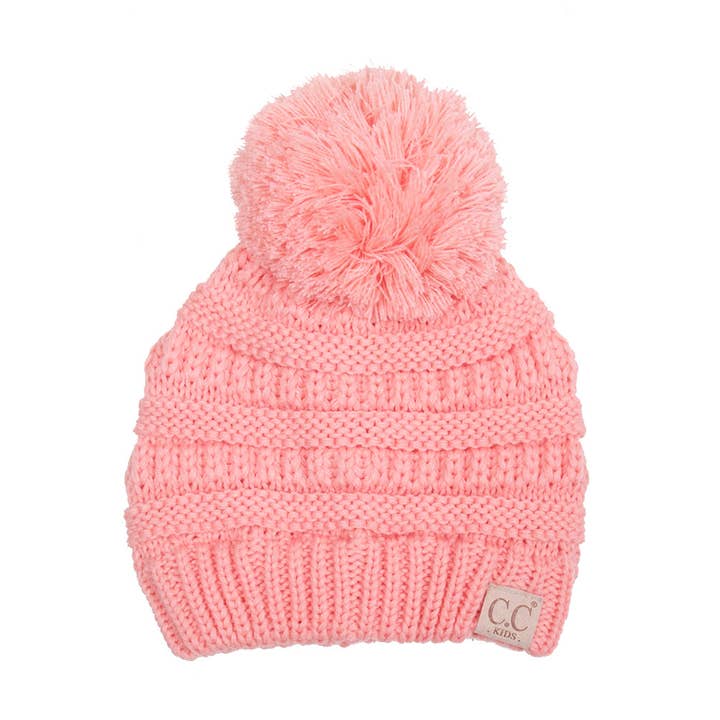 Hana - Wholesale Beanie - Kids - C.C Kids Solid Knit Pom Beanie14