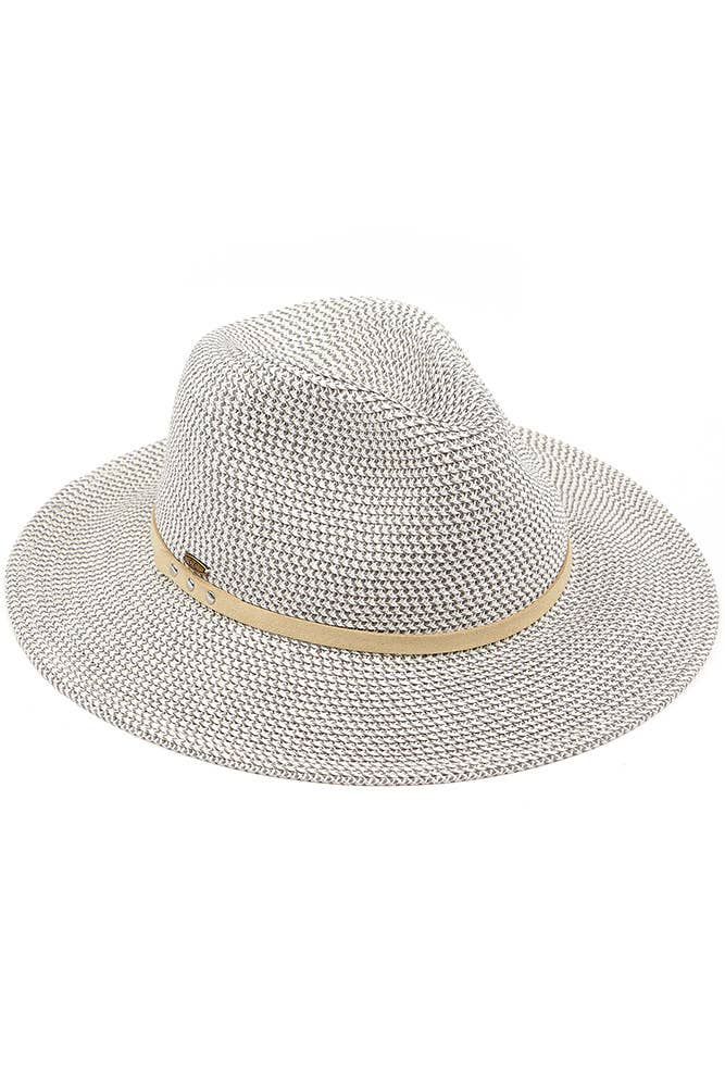 Hana - Wholesale Straw Hat - Women's - C.C Suede Band Trim Panama Sun Hat1