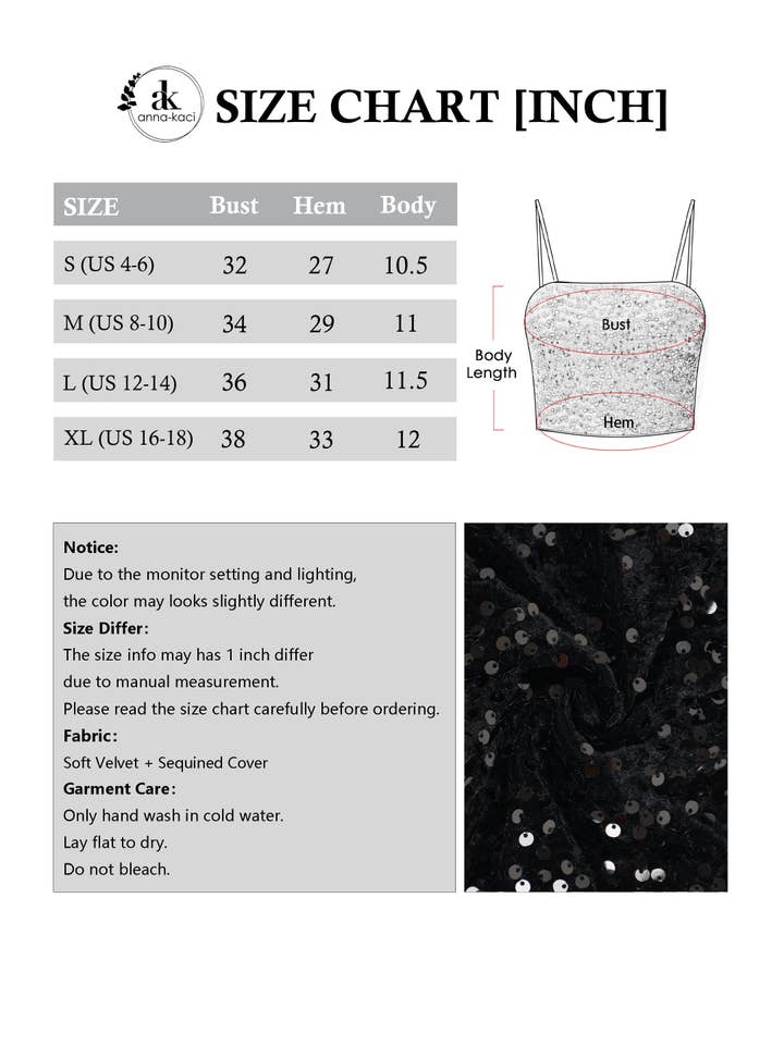 Anna Kaci Wholesale - Wholesale Camisole - Women's - Sparkly Sequin Cami Tops Crop Club Party Glitter Spaghetti5