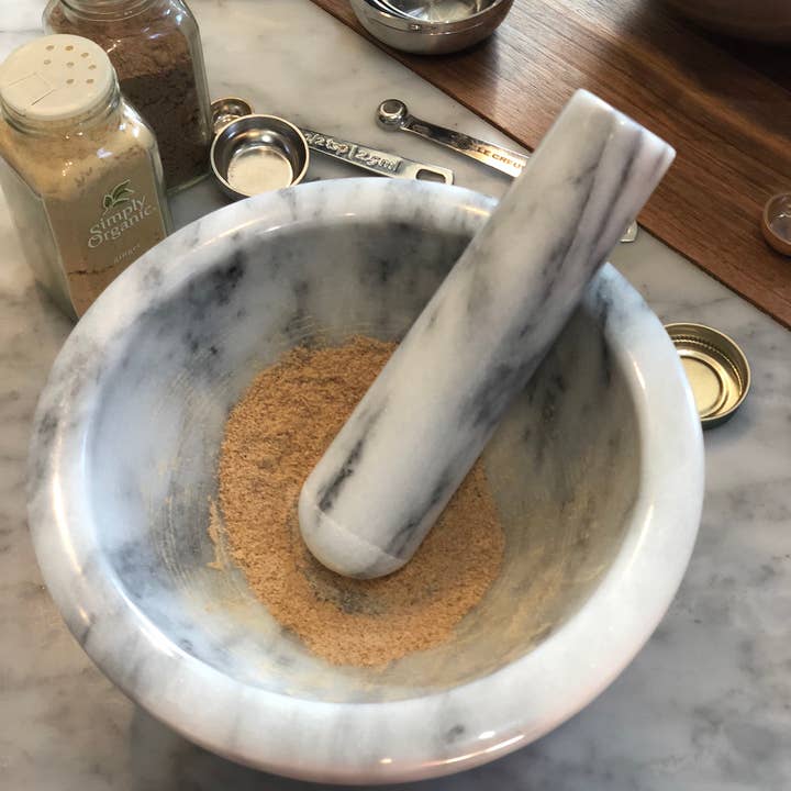 Fox Run Brands - Wholesale Mortar & Pestle - Fox Run Large Marble Mortar and Pestle, 8.25" x 8.25" x 4"