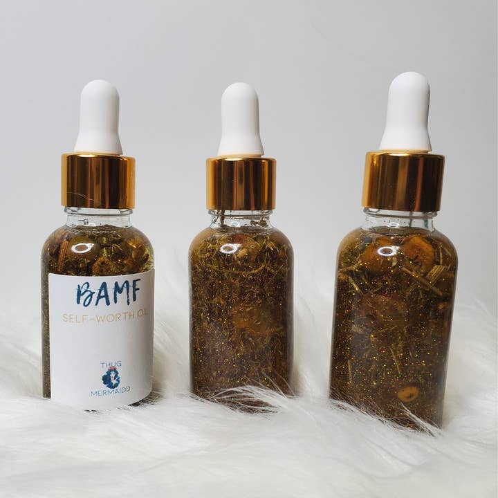 BAMF Self Worth Oil - Zauberöl, Ritualöl, Salböl, Manifestationsöl, Selbstwertgefühl, Empowerment-Öl, Confidence Oil für den Großhandel von THUG MERMAIDD