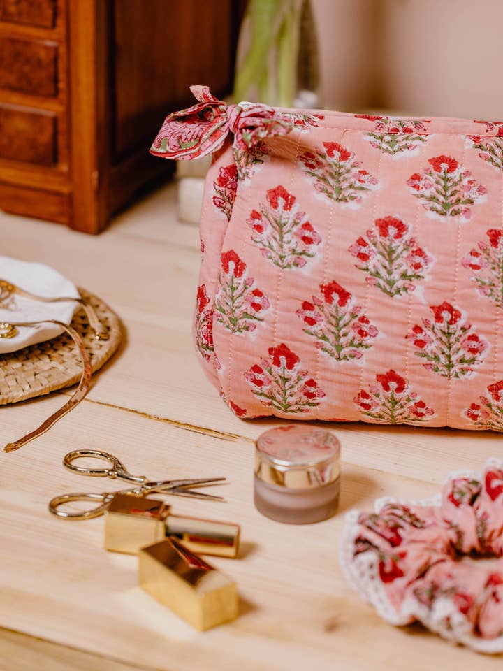 Hand Block Printed Wash Bags for wholesale by Cosy Buddha