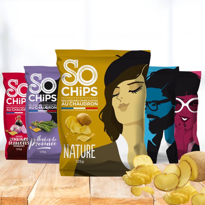 Chips Pack Bestsellers 5 recipes 125 g • Artisan Quality • for wholesale by SO CHiPS