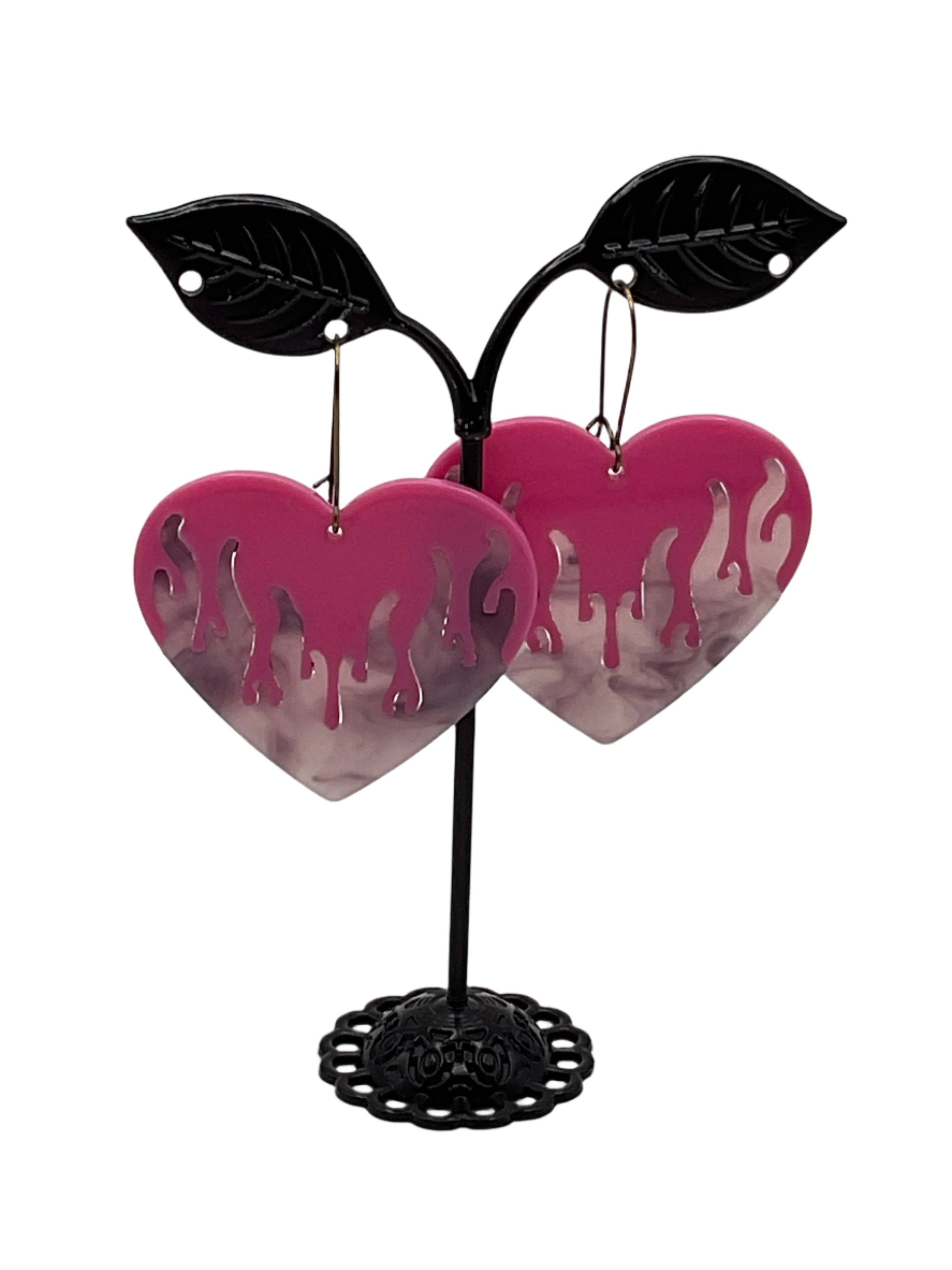 S and E Hobbies and Collectables - Wholesale Dangle Earrings - Flaming Heart Earrings1