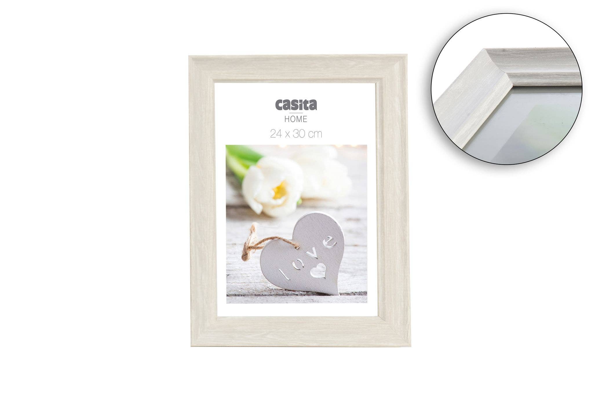 CP INTERNATIONAL - Wholesale Picture Frame - 24 x 30 cm Frame Imitation White Cerused Wood0