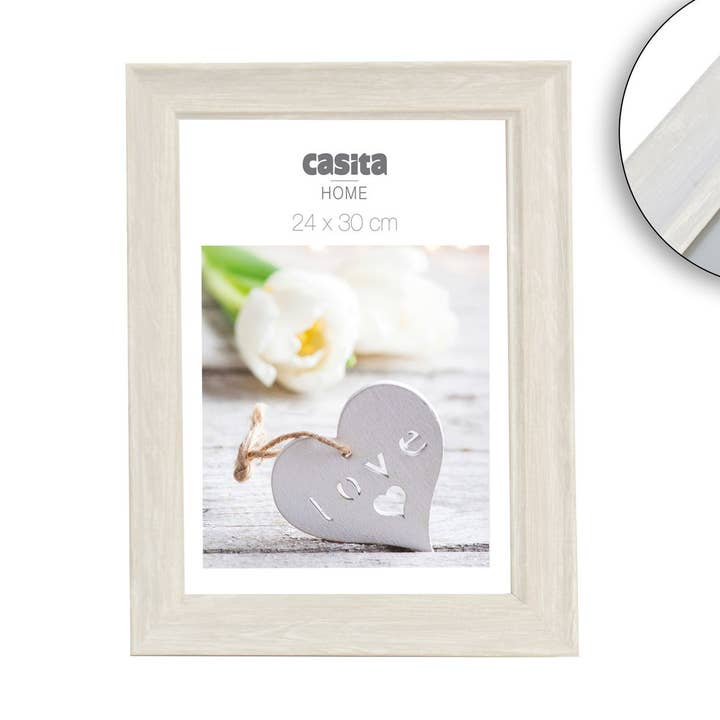 CP INTERNATIONAL - Wholesale Picture Frame - 24 x 30 cm Frame Imitation White Cerused Wood0