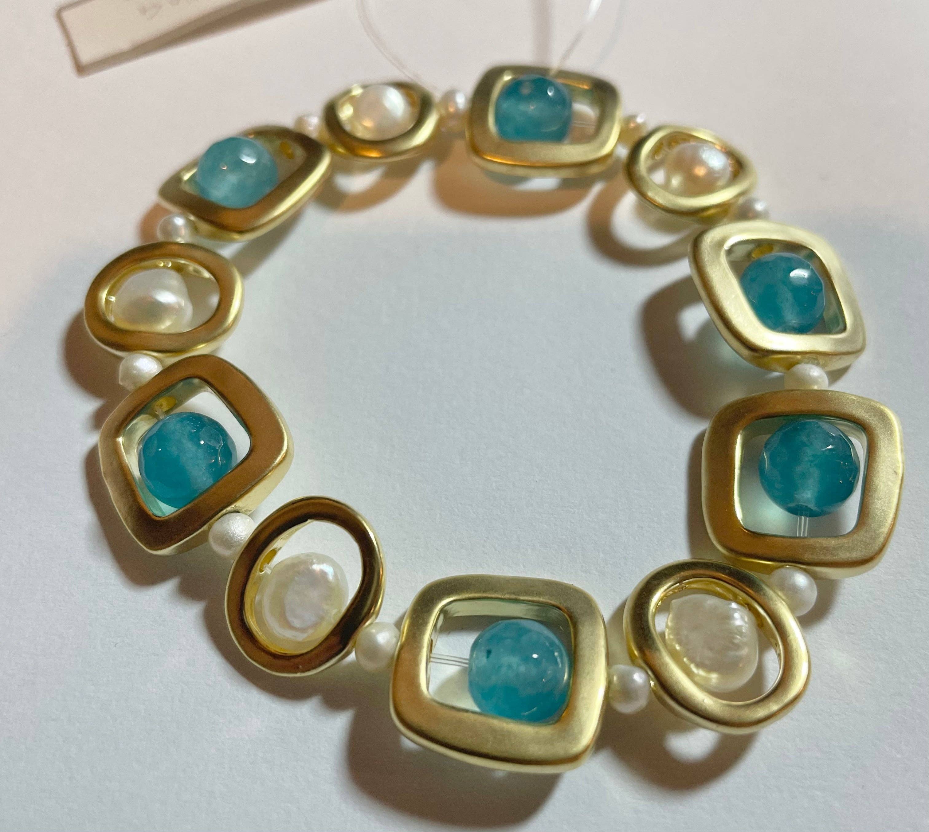 Studio G – wholesale Beaded bracelet – #57B-Brushed Bead and Pearl Bracelet7