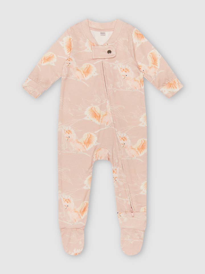 Botanical Baby - Wholesale Jumpsuit – Baby - Organic Zip Growsuit in Cockatoo4