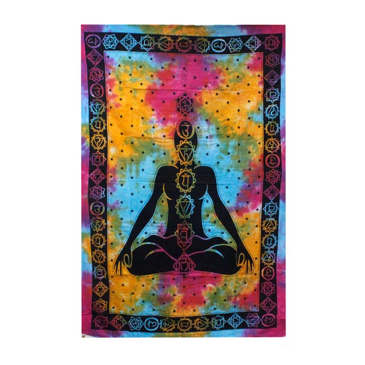 Single Bedspread/Wall Hanging - Chakra Buddha for wholesale by Ancient Wisdom
