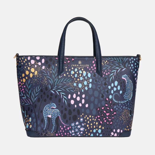 Midnight Leopard Medium Tote for wholesale by Sara Miller London