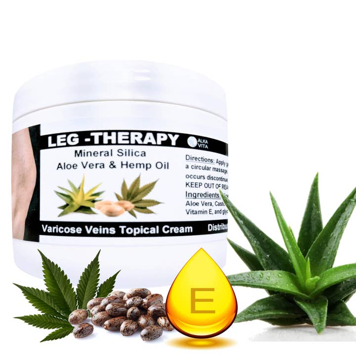 AlkaVita – Großhandel Heilsalbe/Balsam/Creme – Creme zur Linderung von Krampfadern zur Beintherapie, Kieselsäure-Hanfsamenöl